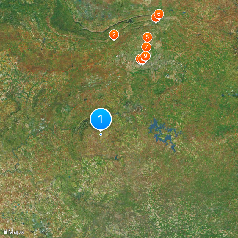 Vredefort crater Map