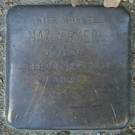 Stolperstein dedicated to Max Meyer