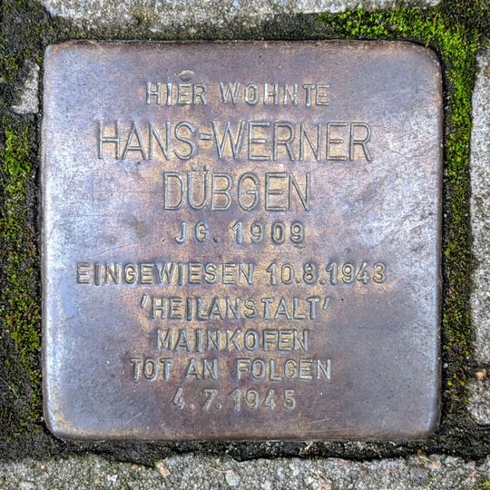 Stolperstein en memoria de Hans-Werner Dübgen