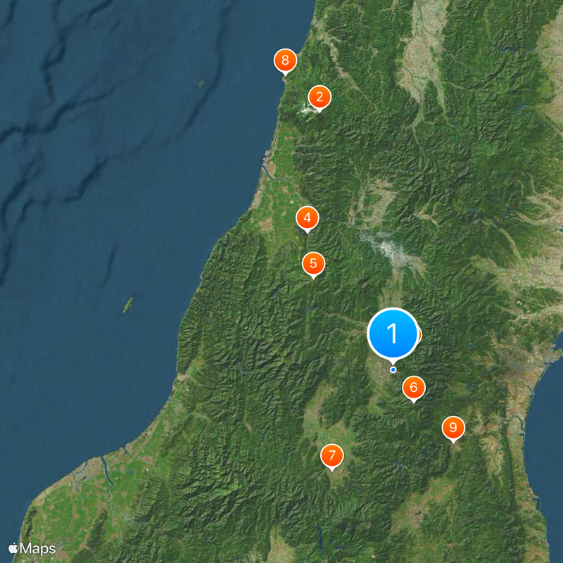Préfecture de Yamagata Carte