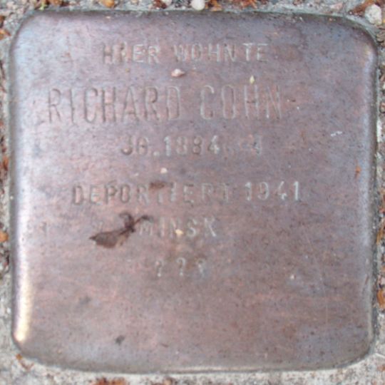 Stolperstein dedicated to Richard Cohn