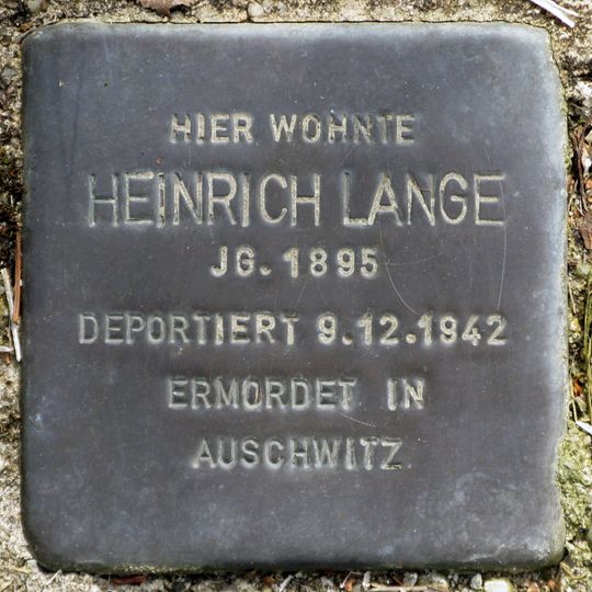 Stolperstein en memoria de Heinrich Lange