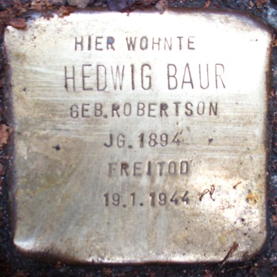 Stolperstein en memoria de Hedwig Baur