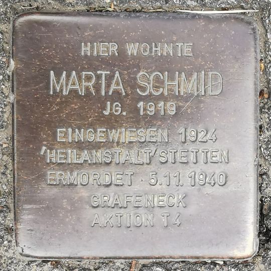 Stolperstein en memoria de Marta Schmid