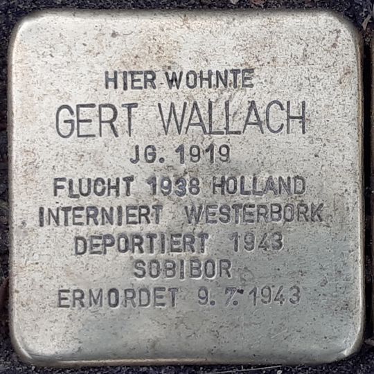 Stolperstein dedicated to Gert Wallach