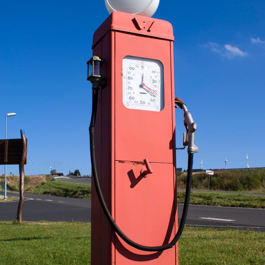 Historical petrol pump in Boží Dar