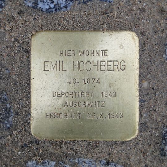Stolperstein dedicated to Emil Hochberg