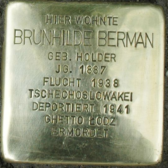 Stolperstein à la mémoire de Brunhilde Bermann