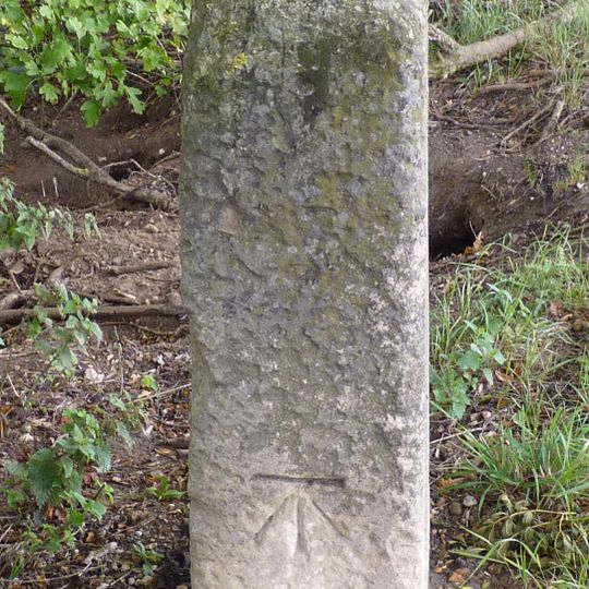Milestone, Beeston, by slip road onto A428