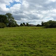 Moated site, ridge and furrow cultivation remains and a building platform immediately north of Lower Grounds