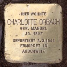 Stolperstein dedicated to Charlotte Orbach