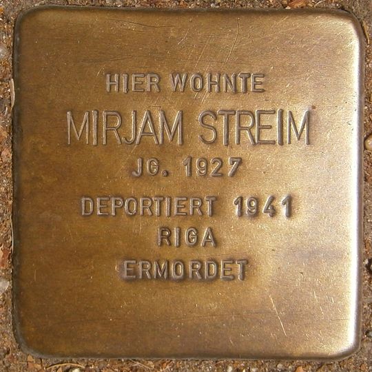 Stolperstein dedicated to Mirjam Streim