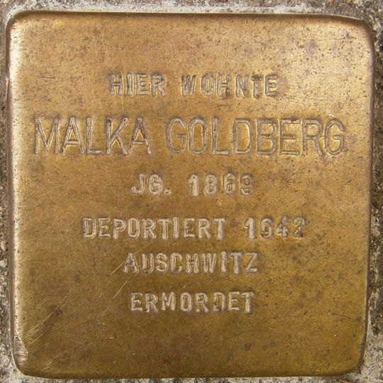 Stolperstein dedicated to Malka Goldberg