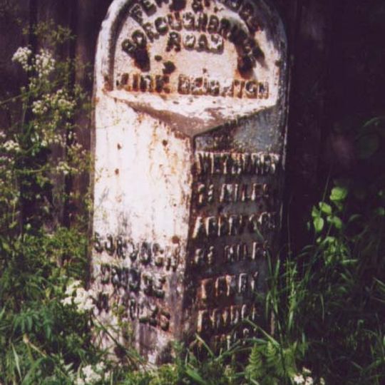 Milestone, N of Wetherby at exit onto A1 by-pass. 2009 by-pass by-passed by new motoway