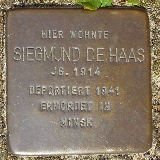 Stolperstein dedicated to Siegmund de Haas