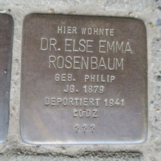 Stolperstein à la mémoire d’Else Emma Rosenbaum