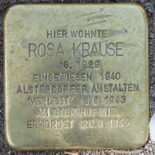 Stolperstein à la mémoire de Rosa Krause