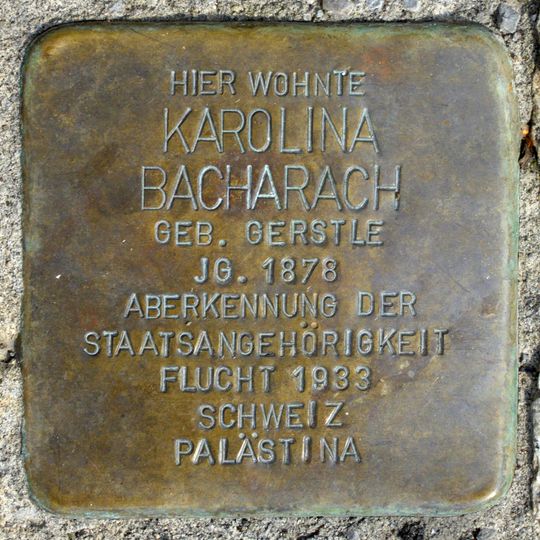Stolperstein für Karolina Bacharach geb. Gerstle