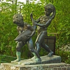 Children's group with fish