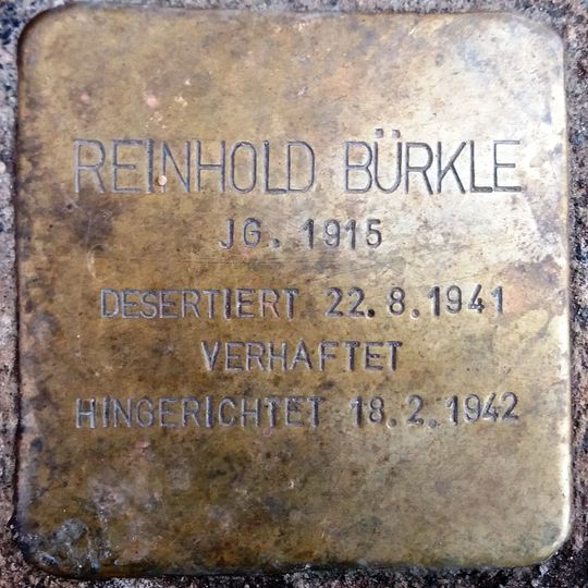 Stolperstein en memoria de Reinhold Bürkle