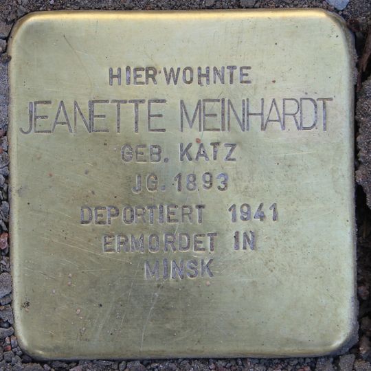 Stolperstein à la mémoire de Jeanette Meinhardt