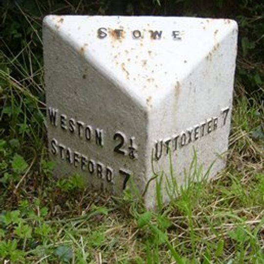 Milepost, Mill Cottages, jct of Stowe Lane