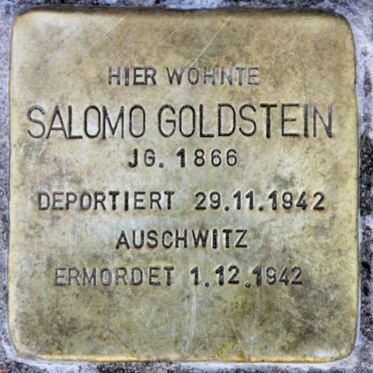 Stolperstein dedicated to Salomo Goldstein