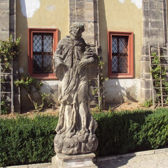 Socha svatého Jana Nepomuckého z mostu ve Stvolínkách