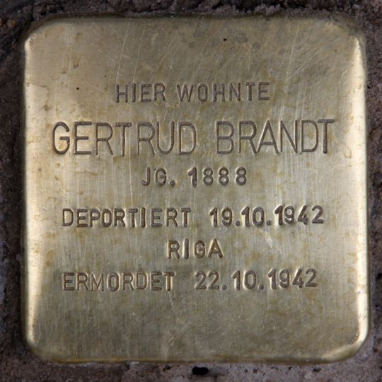 Stolperstein dedicated to Gertrud Brandt