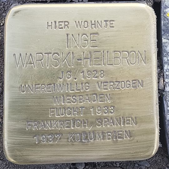Stolperstein en memoria de Inge Wartski-Heilbron