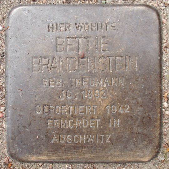 Stolperstein dedicated to Bettie Brandenstein