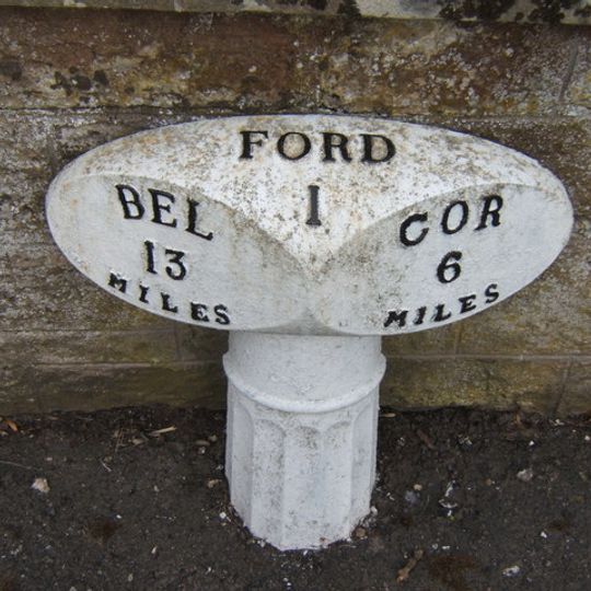 Milepost Beside Ford Castle West Lodge