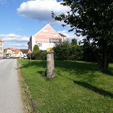 Stone signpost in Zámecká street, Protivín