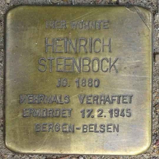 Stolperstein en memoria de Heinrich Steenbock