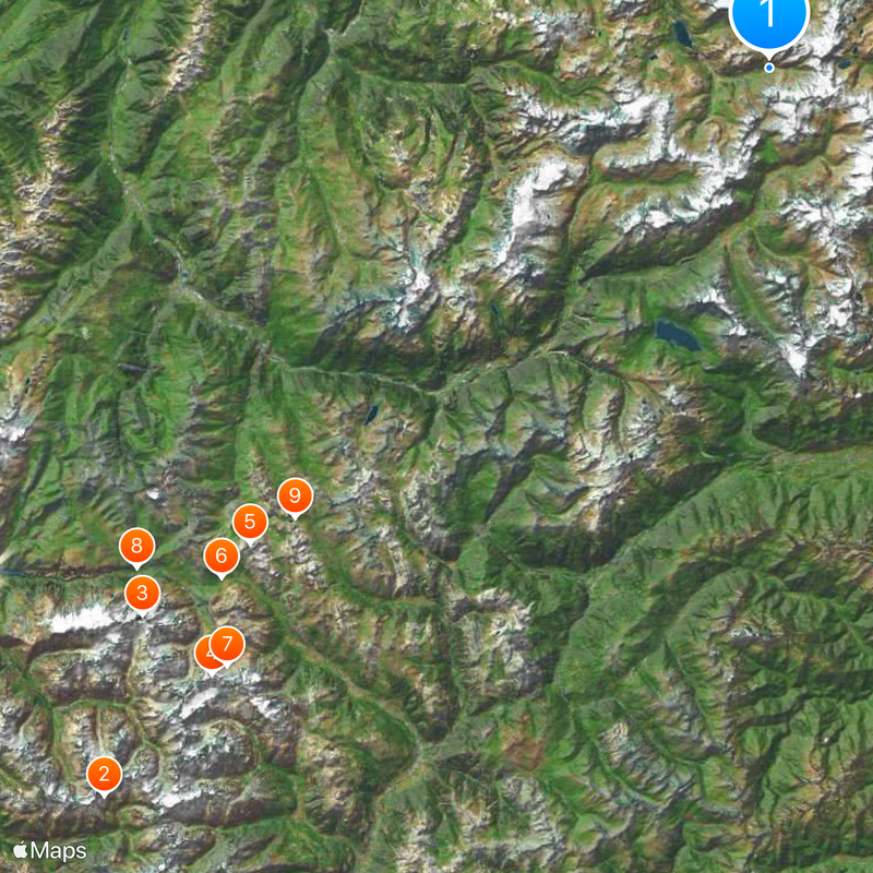 Route des Grandes Alpes Karte