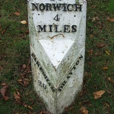 Milepost, 20yds W of jct with Taverham Rd