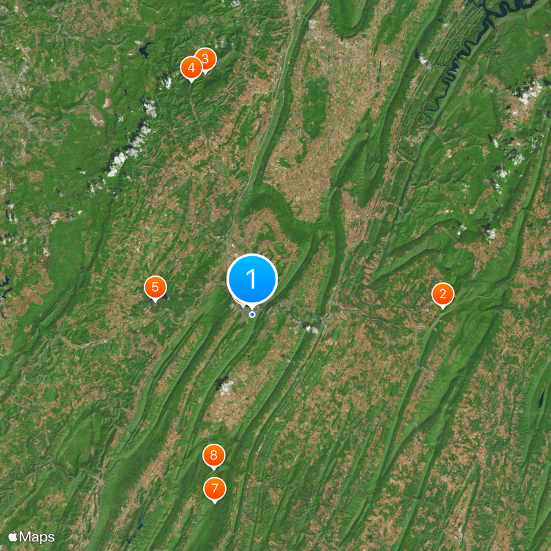 Contea di Bedford Mappa