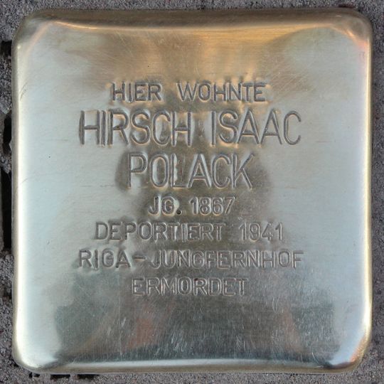 Stolperstein à la mémoire de Hirsch Isaac Polack