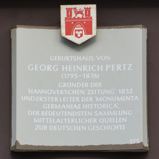 Stadttafel Geburtshaus von Georg Heinrich Pertz