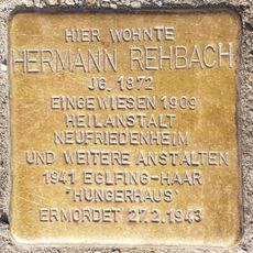 Stolperstein dedicated to Hermann Rehbach