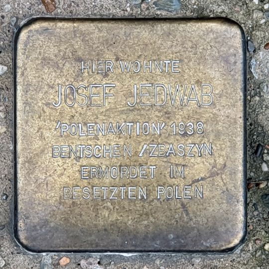 Stolperstein dedicated to Josef Jedwab