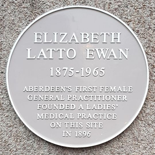 Commemorative plaque to Elizabeth Latto Ewan