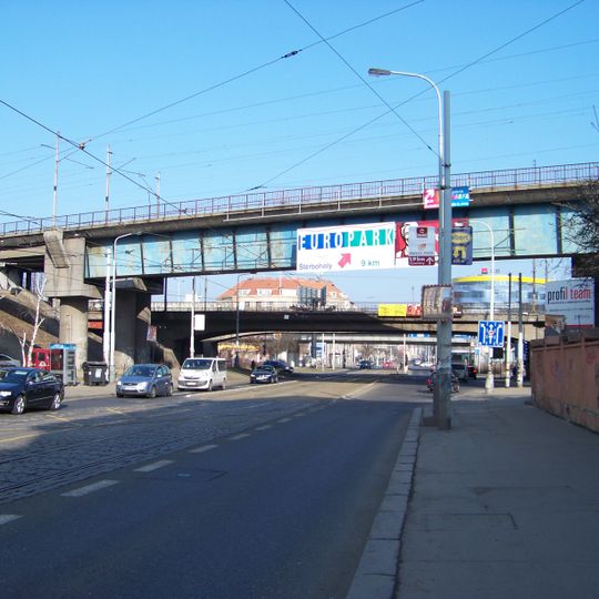 Railway bridge over Sokolovská street