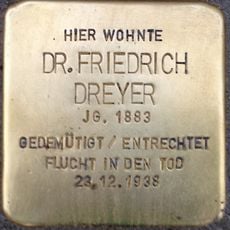 Stolperstein dedicated to Friedrich Dreyer