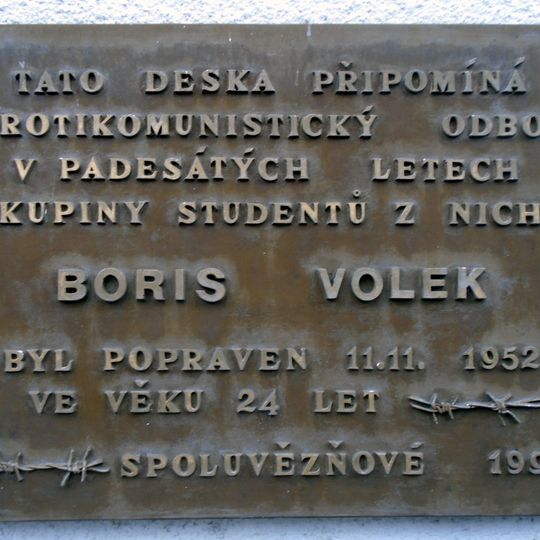 Plaque to Boris Volek
