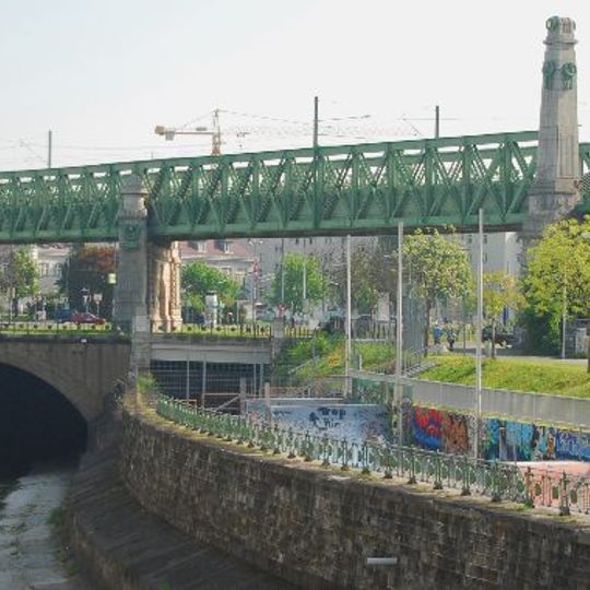 Eisenbahnbrücke, Otto-Wagner-Brücke über die Wienzeile samt Anschlussbauwerken