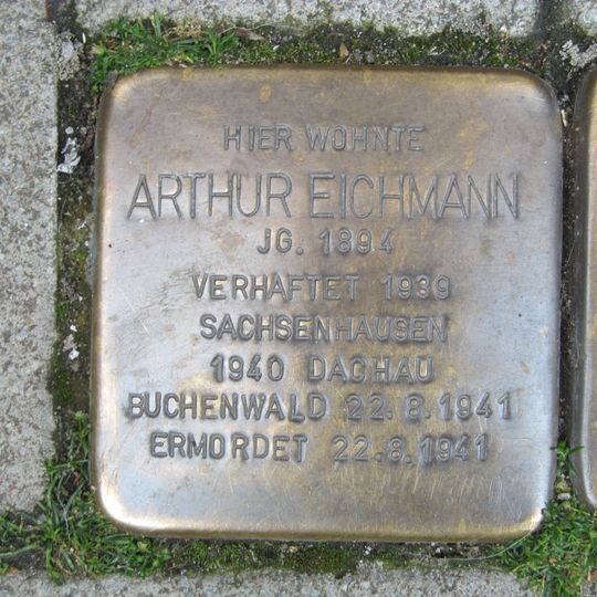Stolperstein en memoria de Arthur Eichmann