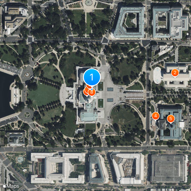 Cripta do Capitólio dos Estados Unidos Mapa