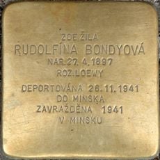 Stolperstein dedicated to Rudolfína Bondyová