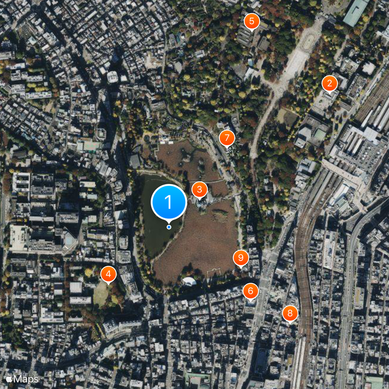 Shinobazu Pond Map